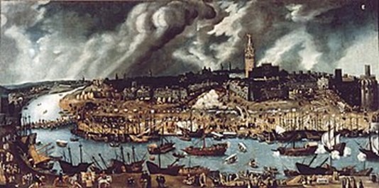 Flota de Indias desde el puerto de Sevilla